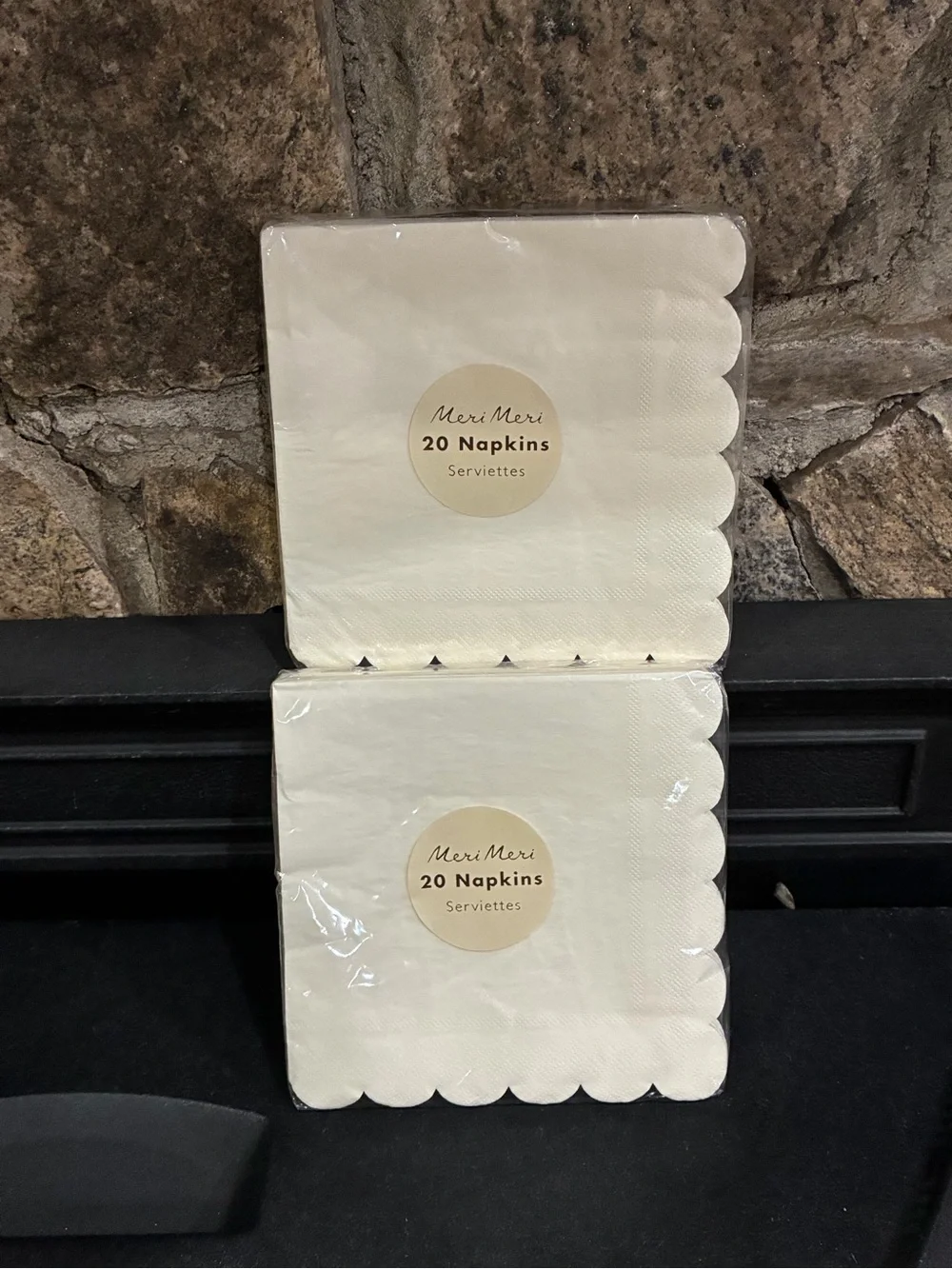 Meri Meri Party Napkins With Scalloped Edges White 2 Packs of 20 13